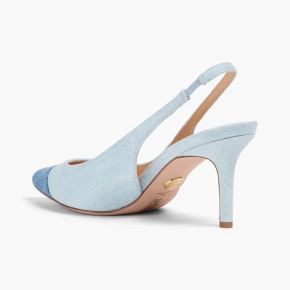 Veronica Beard Liliana 70 Two-tone Denim Slingback Pumps